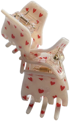 FEE BIG HEARTS pearl white/red
