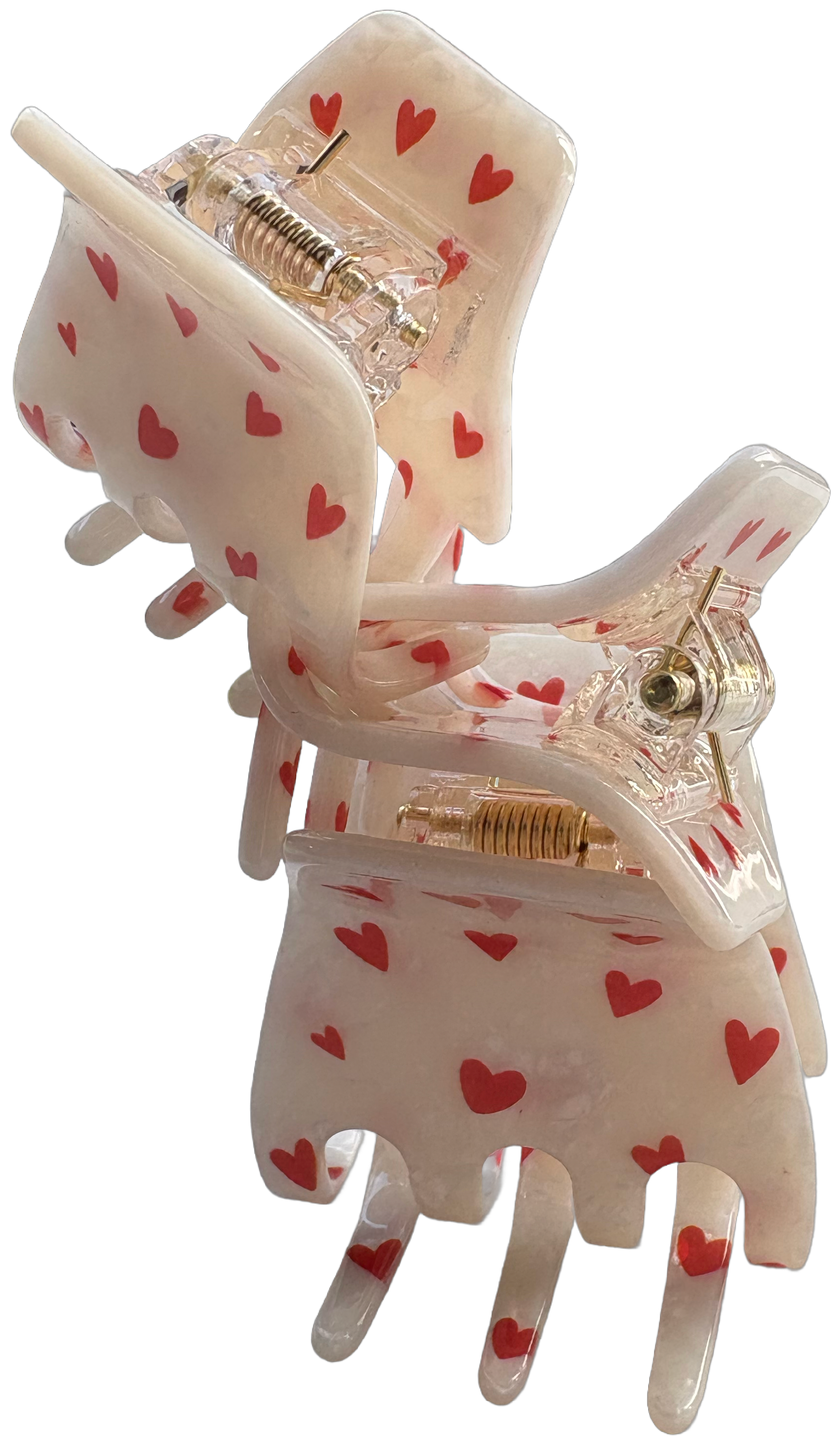 FEE BIG HEARTS pearl white/red