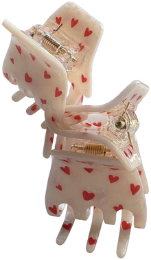 FEE BIG HEARTS pearl white/red