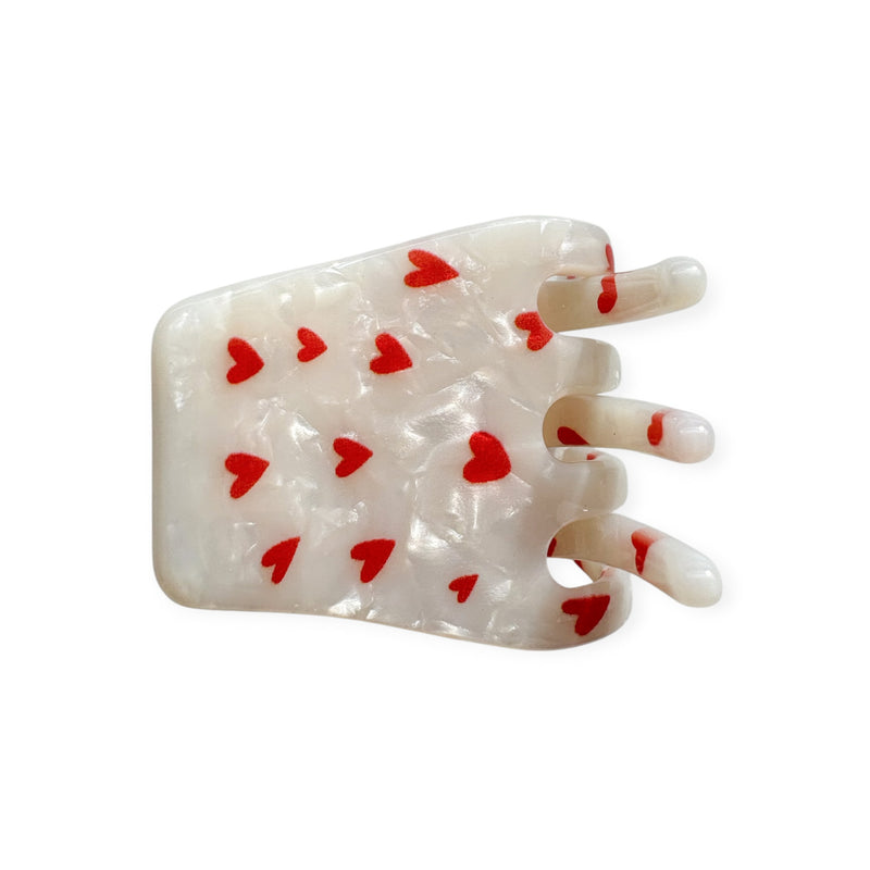 FEE HEARTS pearl white/red