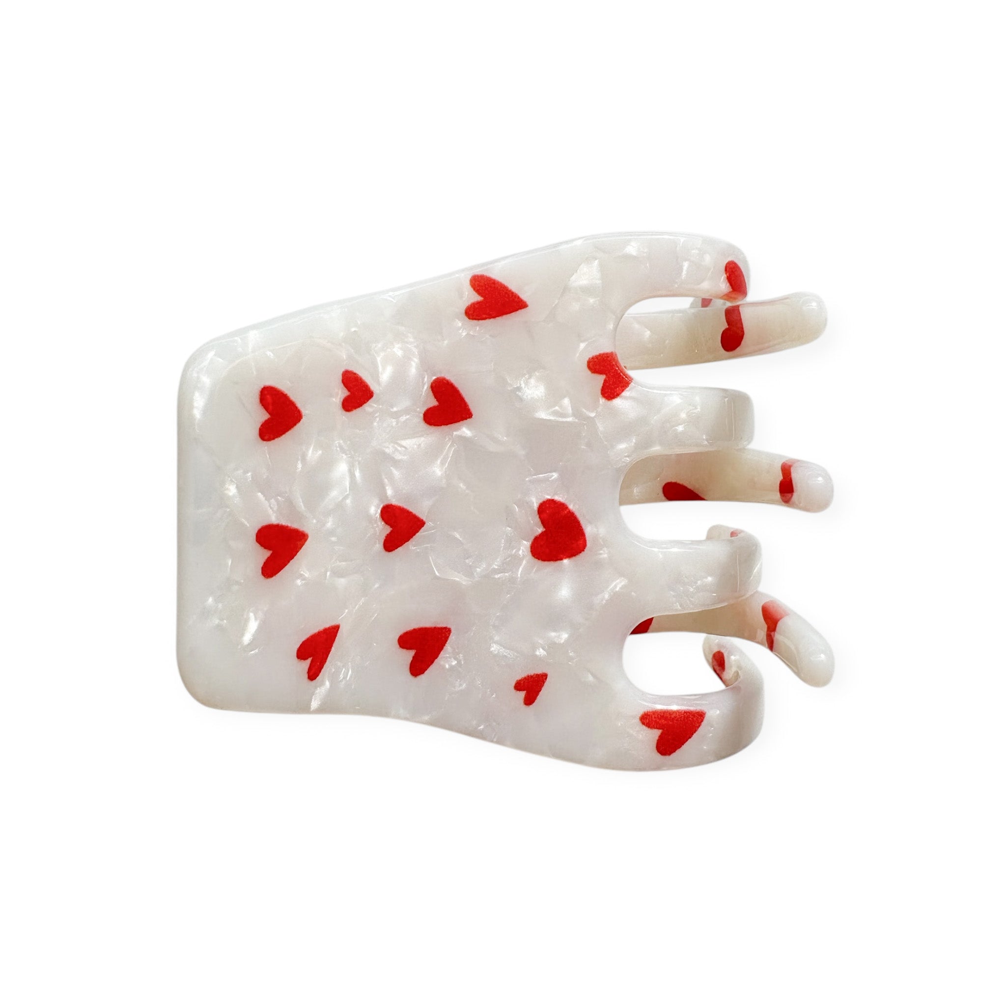 FEE BIG HEARTS pearl white/red