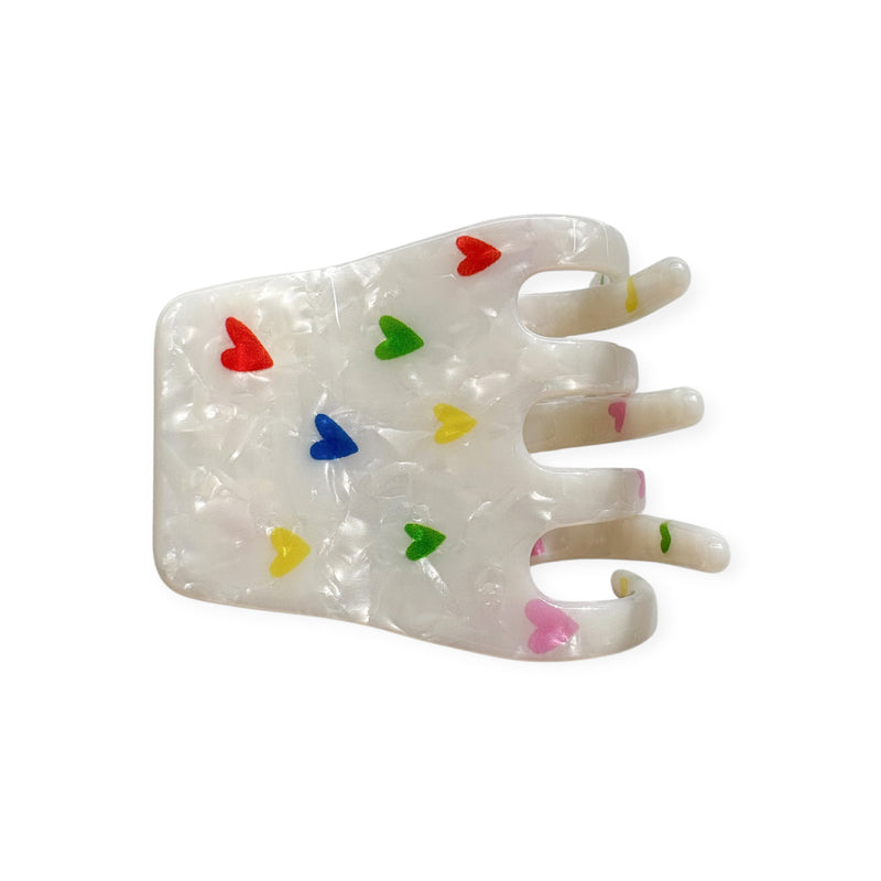 FEE BIG HEARTS pearl white/rainbow